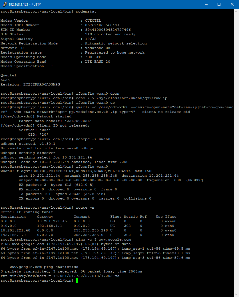 MyPi Industrial Raspberry Pi Sierra Wireless MC7304 3G Modem QMI Internet Connection Configuration Step 4