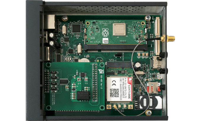 Industrial IoT Raspberry Pi Carrier Board ENC1 Enclosure Inside View