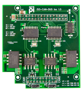Isolated Dual CAN-Bus Industrial Raspberry Pi IO Card